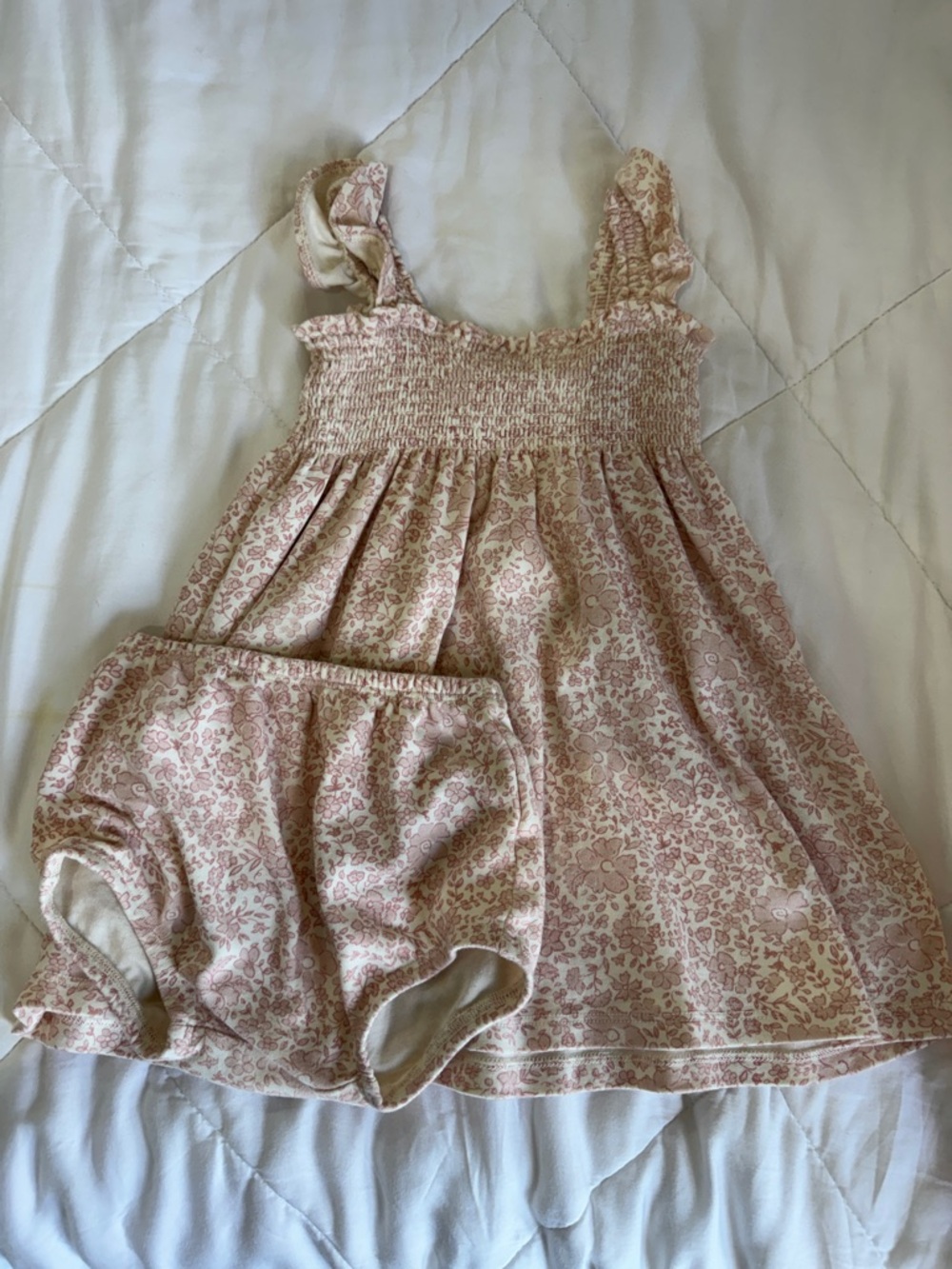 Quincy Mae Smocked Jersey Dress in Pink Blossom 2-3y PERFECT condition!! - Picture 4 of 4